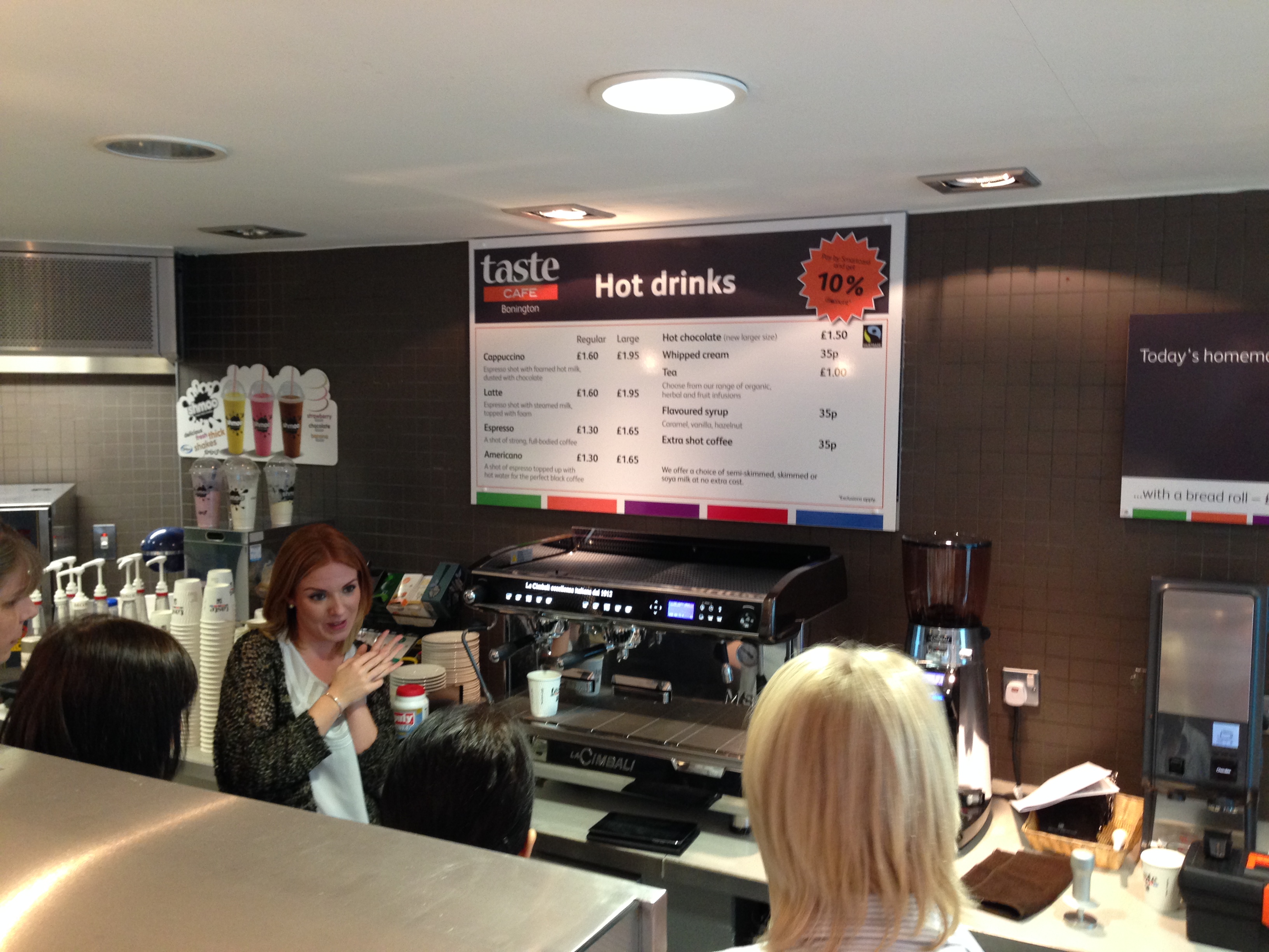 Sarah Dyson from Cimbali UK Commercial Coffee Machines at Nottingham University