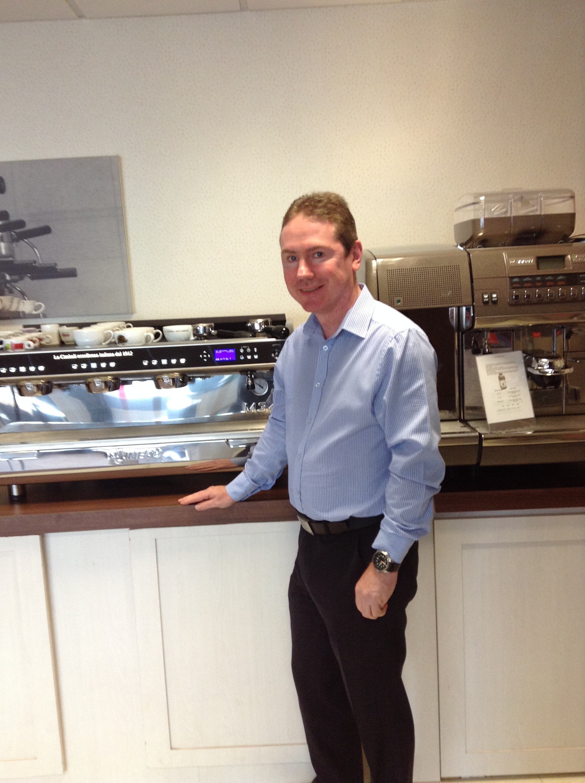 Keith Stanger with Cimbali Commercial coffee machines M34 and S39